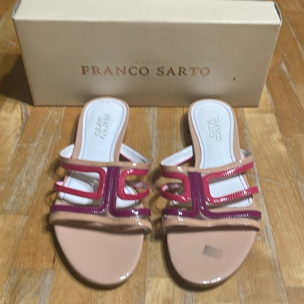 Franco Sarto pink slide sandals
